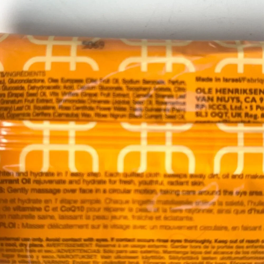 Ole Henriksen Clean Truth Brightening Cleansing Cloth Vitamin C CoQ10 10ct New